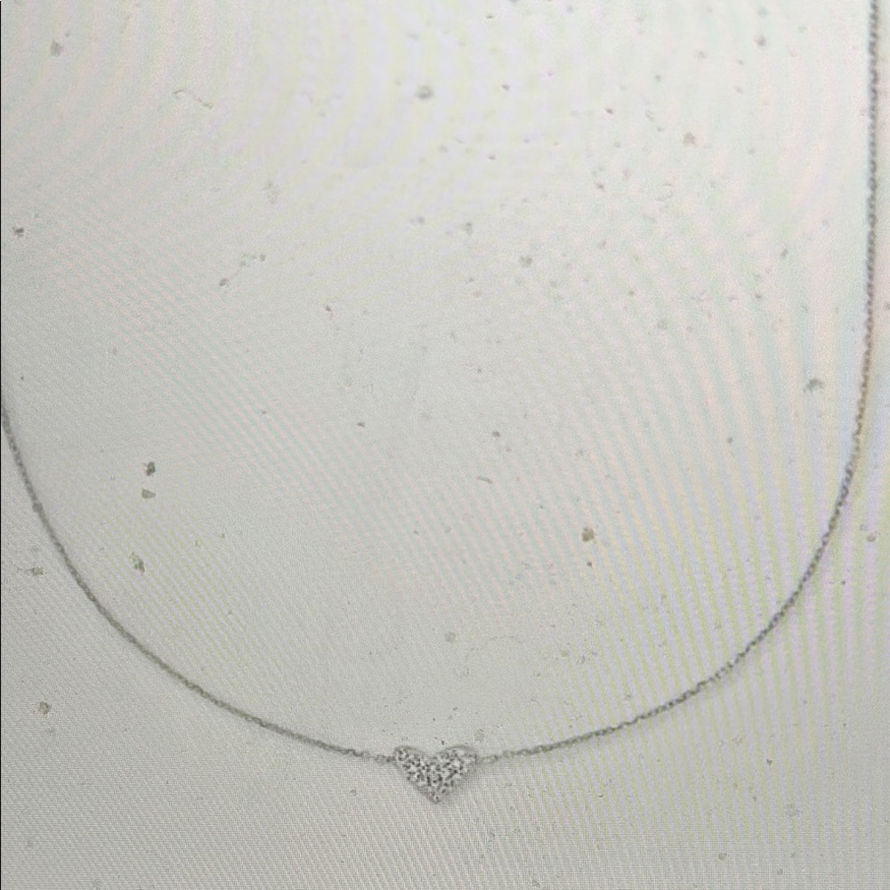 Kendra Scott 14k White Gold  HEART Pendant Necklace w White Diamonds